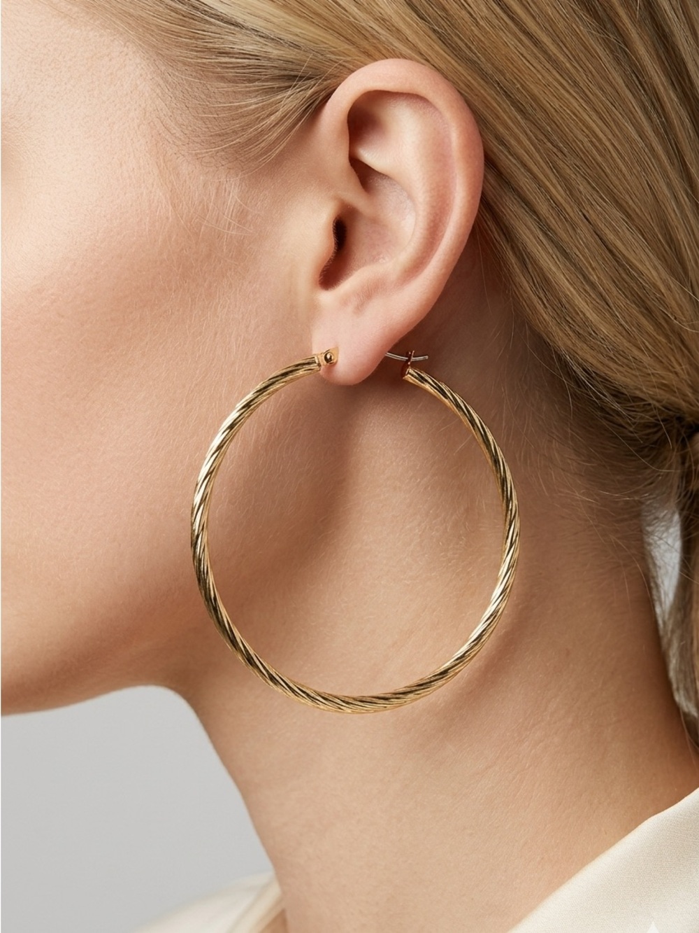 Twist Cable Hoop Earrings | Oversized Sculptural Hypoallergenic